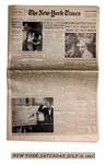 The New York Times From 19 July 1969, Reporting on the Apollo 11 Mission With Headline Moscow Says That Luna 15 Wont Be In Apollos Way